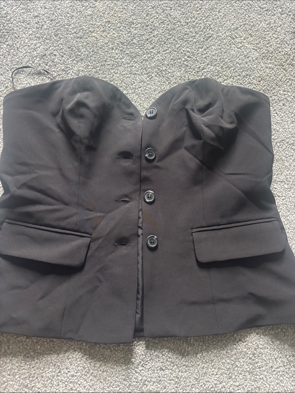 Sincerly Jules Black Strapless Bustier Blazer